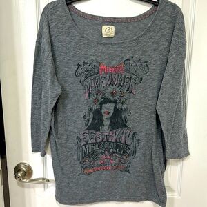 American Eagle women’s size large gray top with three-quarter inch sleeves